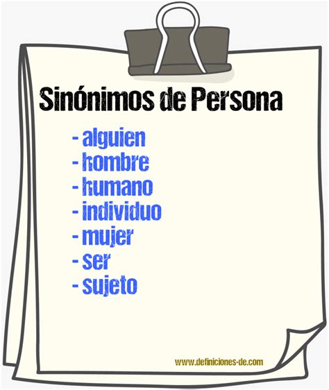 persona sinonimo|sinónimos de una persona.